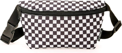 Retro 80s Checkered Crossbody Bags - Stylish Fanny Packs for Men & Women