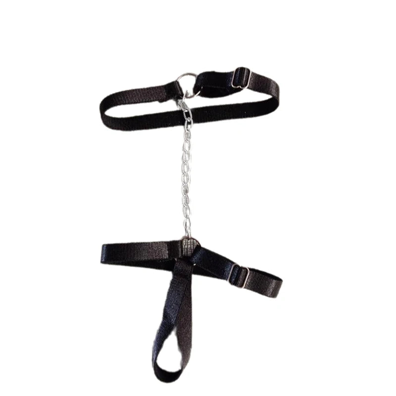 Gothic Black Elastic Band Anklet Bracelet for Women - Perfect for Summer High Heels & Barefoot Sandals