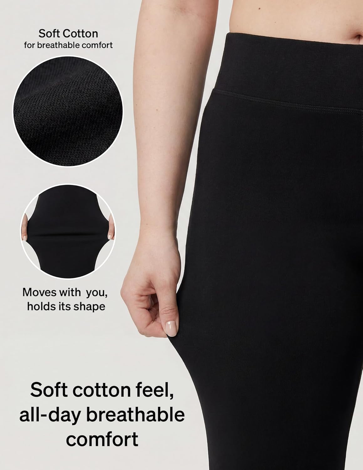 Flared Cotton Lounge Yoga Pants for Women - 32.5" Inseam with Wide Waistband