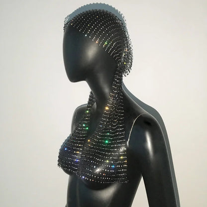 Sparkling Rhinestone Bandana Headband - Glamorous Hair Wrap for Rave, Festivals, & Parties