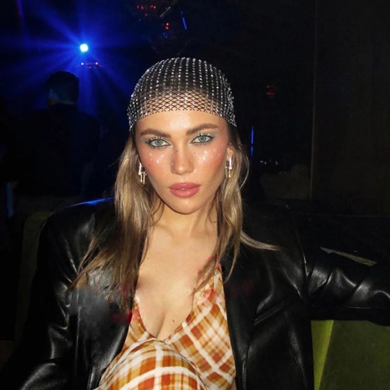 Sparkling Rhinestone Bandana Headband - Glamorous Hair Wrap for Rave, Festivals, & Parties