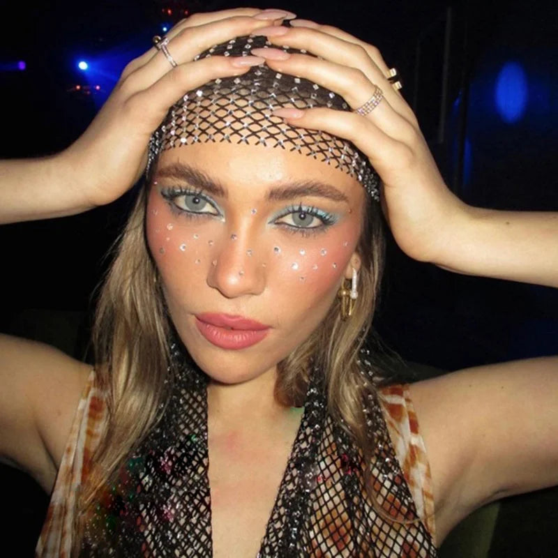 Sparkling Rhinestone Bandana Headband - Glamorous Hair Wrap for Rave, Festivals, & Parties