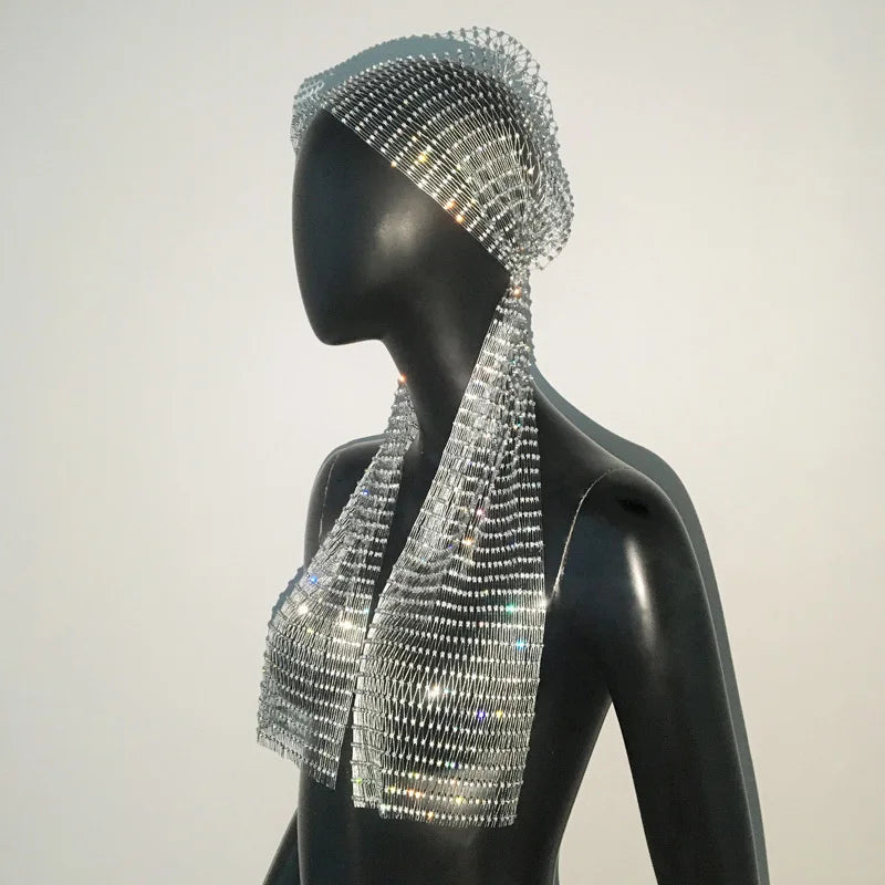 Sparkling Rhinestone Bandana Headband - Glamorous Hair Wrap for Rave, Festivals, & Parties