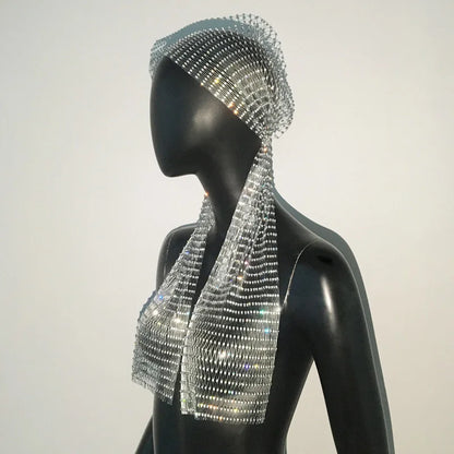 Sparkling Rhinestone Bandana Headband - Glamorous Hair Wrap for Rave, Festivals, & Parties