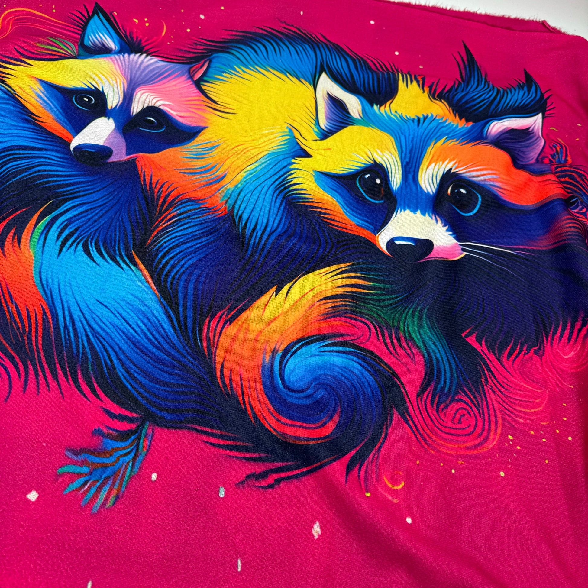 Nocturnal Raccoon Festival Rave Pashmina Scarf - Embrace Your Wild Side!