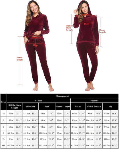 Stylish Women's Brown Velour Hoodie & Pant Tracksuit Set - XS Size