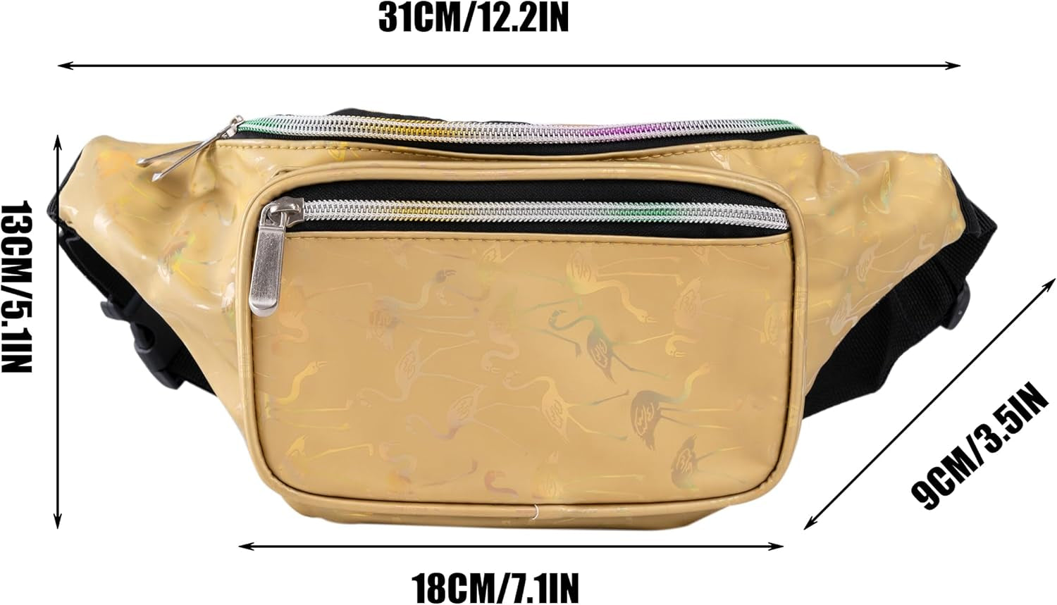 Holographic Neon Rave Stars Fanny Pack – Ultimate Waist Pack for Festivals, Concerts, & Travel!