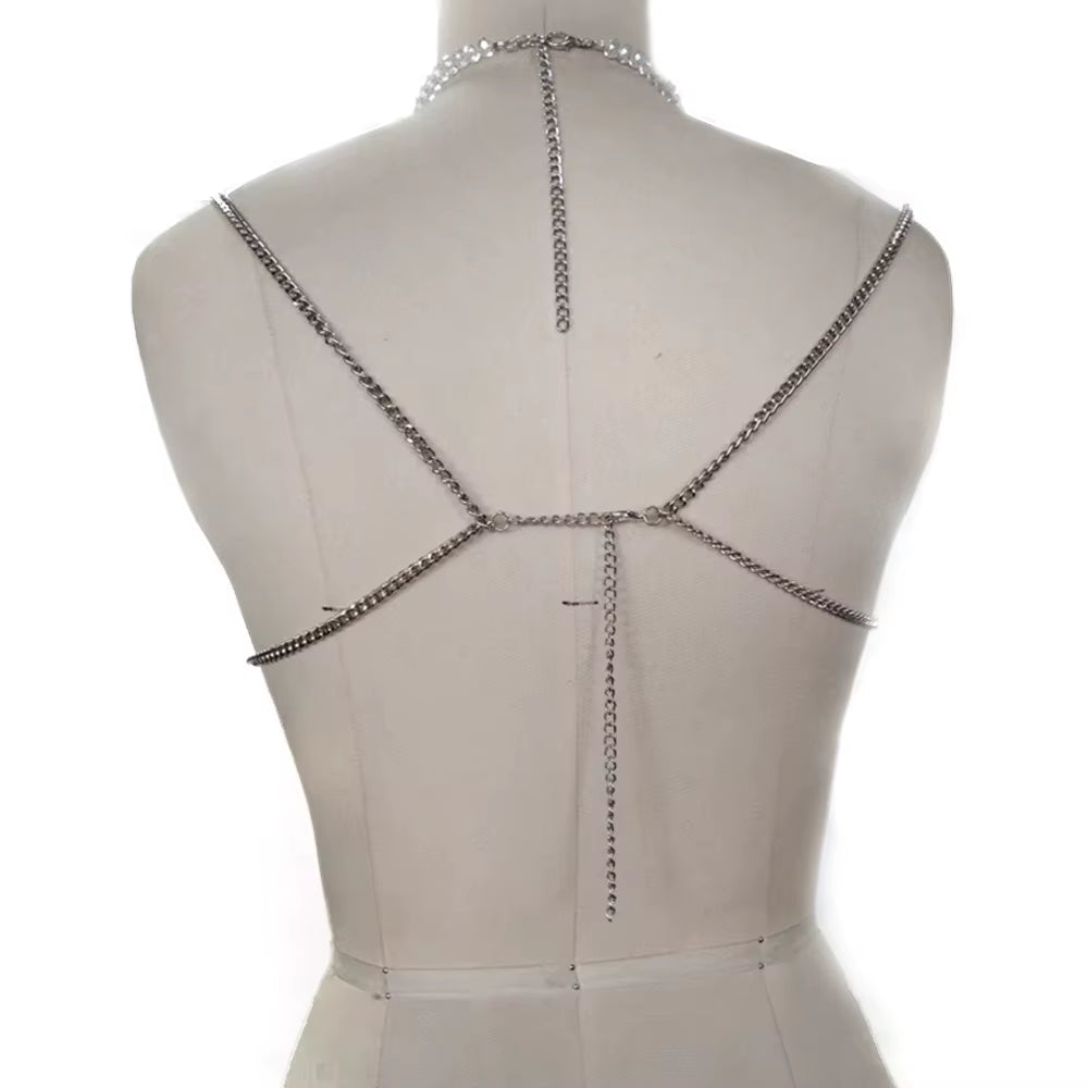 Glamorous Handmade Beaded Chandelier Bralette - Perfect for Parties, Raves, and Beach Days!