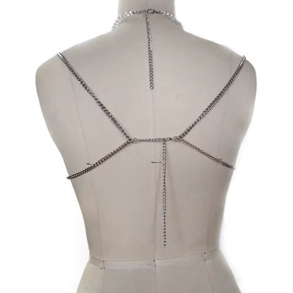 Glamorous Handmade Beaded Chandelier Bralette - Perfect for Parties, Raves, and Beach Days!