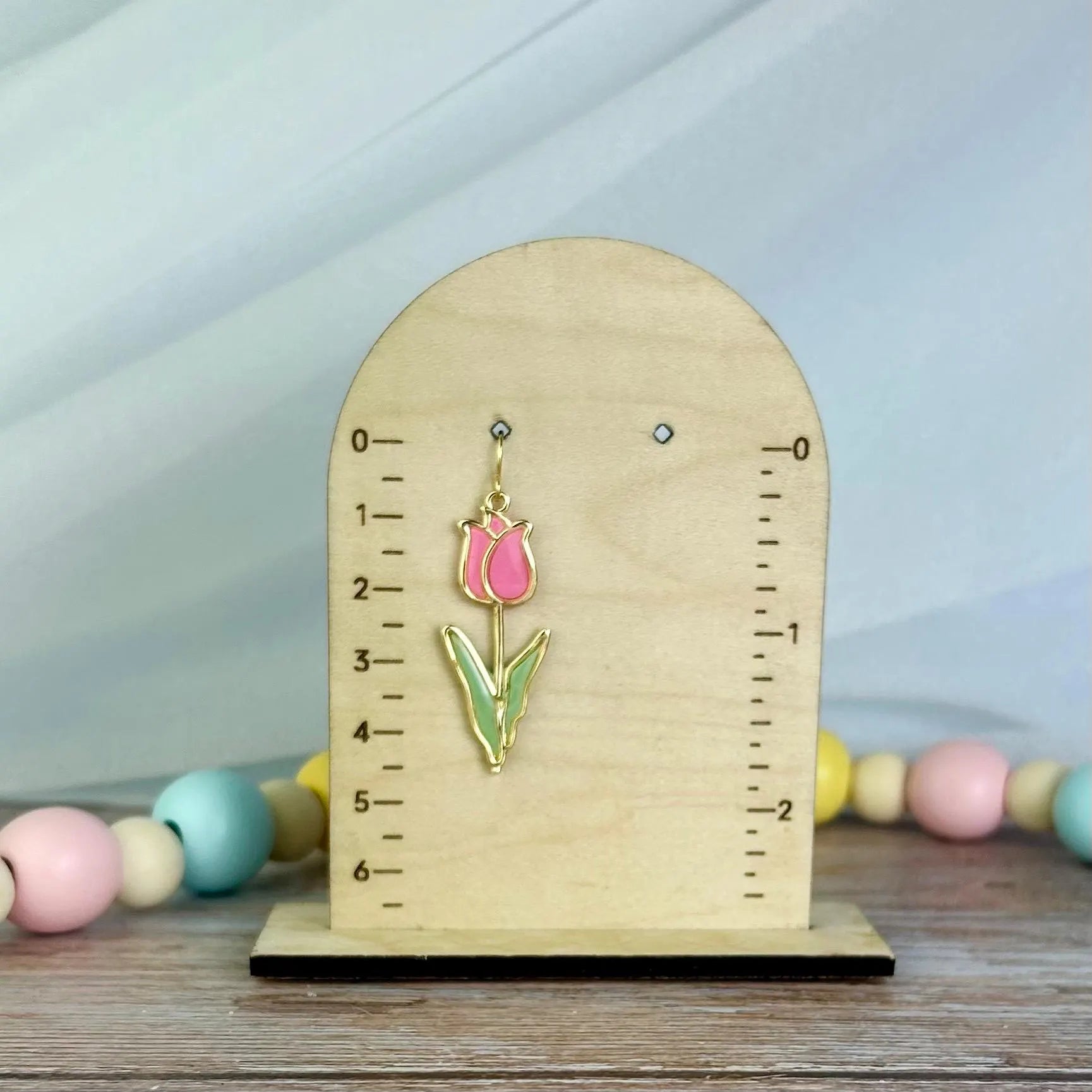 Charming Pink Tulip Dangle Earrings | Lightweight Spring Floral Design | Gold or Silver Options | Hypoallergenic Polymer Clay