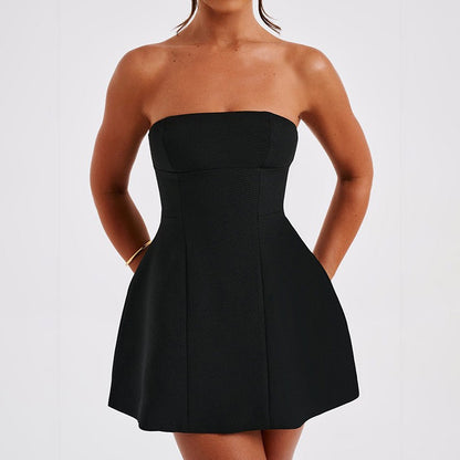 Chic Strapless Backless Mini Dress - Slim Fit A-Line Summer Tube Clubwear for Women