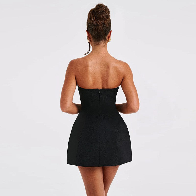 Chic Strapless Backless Mini Dress - Slim Fit A-Line Summer Tube Clubwear for Women